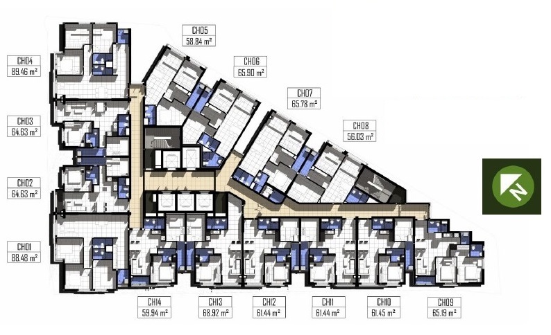 Căn hộ CH11 - 61.44m²